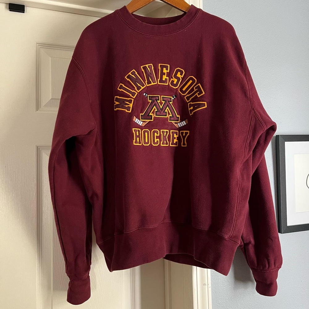 Minnesota Hockey Maroon Crewneck Sweater